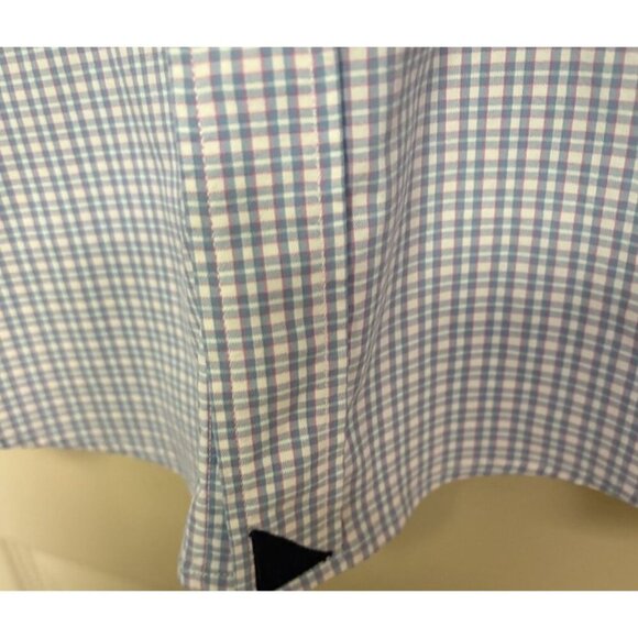 Untuckit Shirt Mens XL White Blue Pink Plaid Wrinkle Free Casual Button Down - Picture 3 of 7